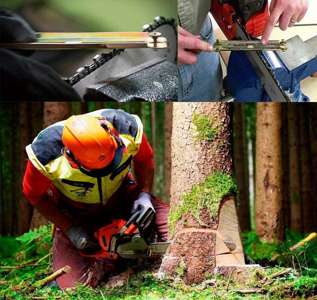 Chainsaw Sharpener File Kit Round Files Wood Handle Tool Temu