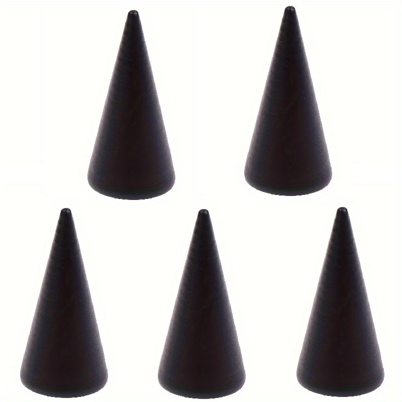 5pcs Wooden Ring Holder, Display Cone Rack For Ring - Jewelry Storage Rack Storage Organizer, Jewelry Towers