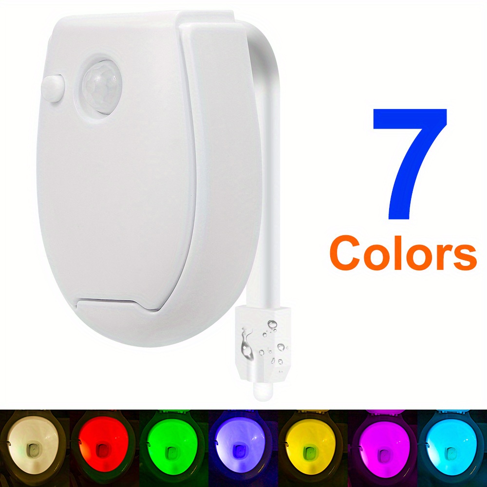 Led Toilet Light Rgb With Pir Motion Sensor, Ip65 Waterproof, Safe