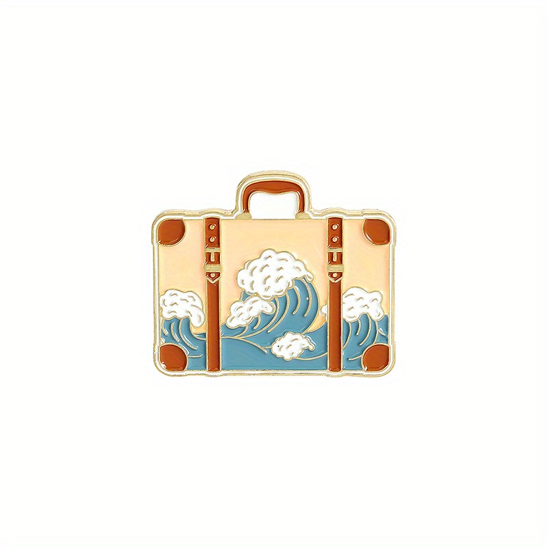Travel Enamel Pin Adventure Tour Suitcase Journey Brooches Bag