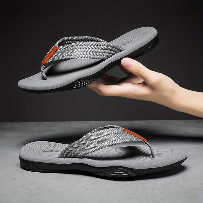 Mens Slip On Flip Flops With Arch Support Lightweight Non Slip Thong Sandals For Indoor Outdoor