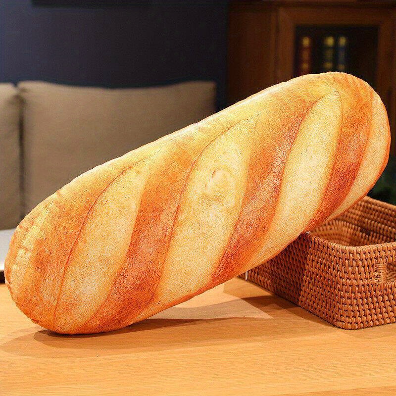 HTAIGUO Oreiller de baguette de pain de simulation 3D, coussin de dos  lombaire en peluche, coussin de pain au beurre doux 3D pour canapé, chambre  à coucher, bureau, dortoir (15,8, beurre) 