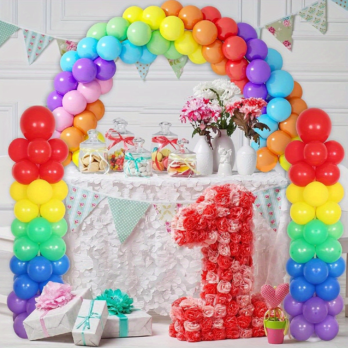 Table Balloon Arch Kit, Confetti Balloos, Birthday Pary Decor, Indoor 