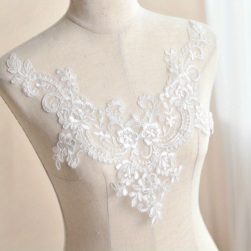 1pc White Lace Collar Flower Wedding Dress Decoration Sewing Accessories Clothing Accessories