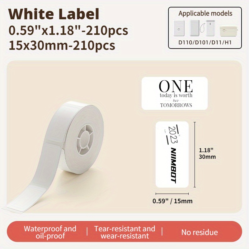 White Label for D11, D110, D101, 12x40mm-160pcs