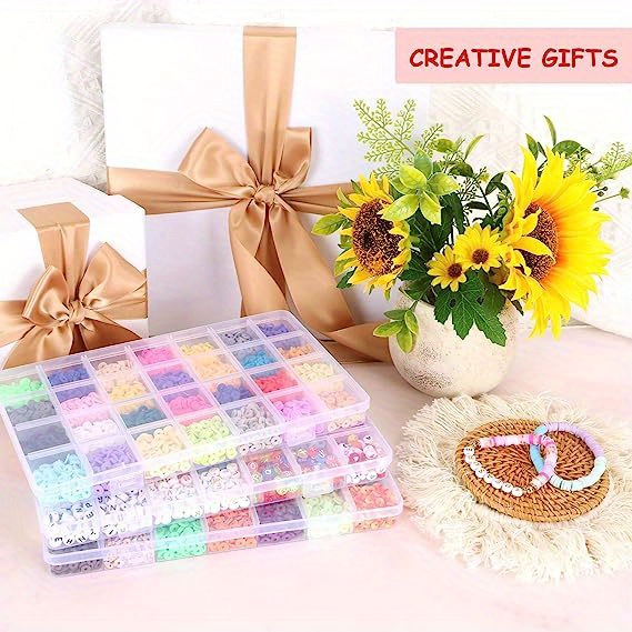 9600pcs 96 colors clay beads for bracelet making kit disc polymer clay beads set for diy   necklace jewelry making gift   details 4