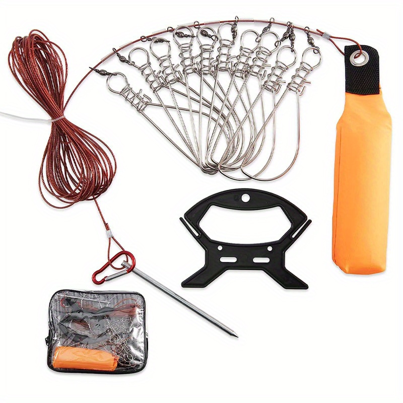 Fish Stringer, Fishing Stringer Clip Live Fish Lock, with High Strength  Snaps/Buckles, Big Fish Wire Rope Cable Fishing Holder Kit with Float and