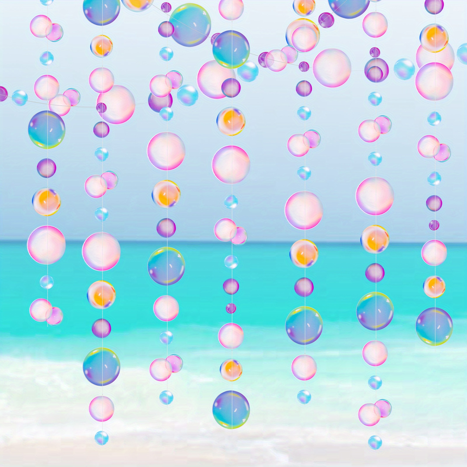 Sea Blue Transparent Bubble Garland Mermaid Party Hanging - Temu