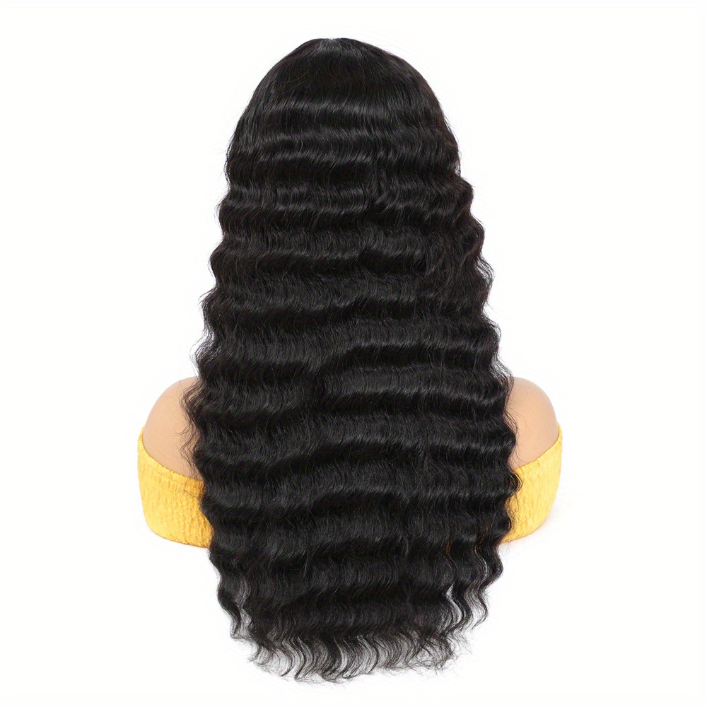 Deep Wave Human Hair Wigs Bangs Curly Wavy Human Hair - Temu