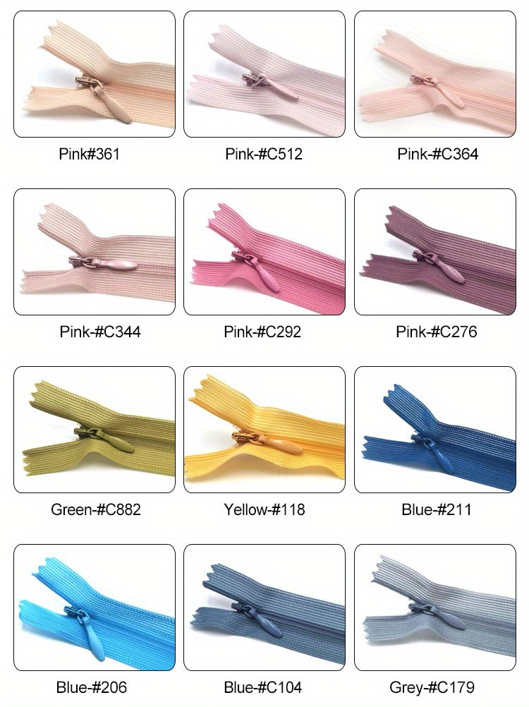 5pcs Invisible Zipper Nylon Coil Hidden Zipper Close End Lace Tape With  Drop Of Slider Clothing