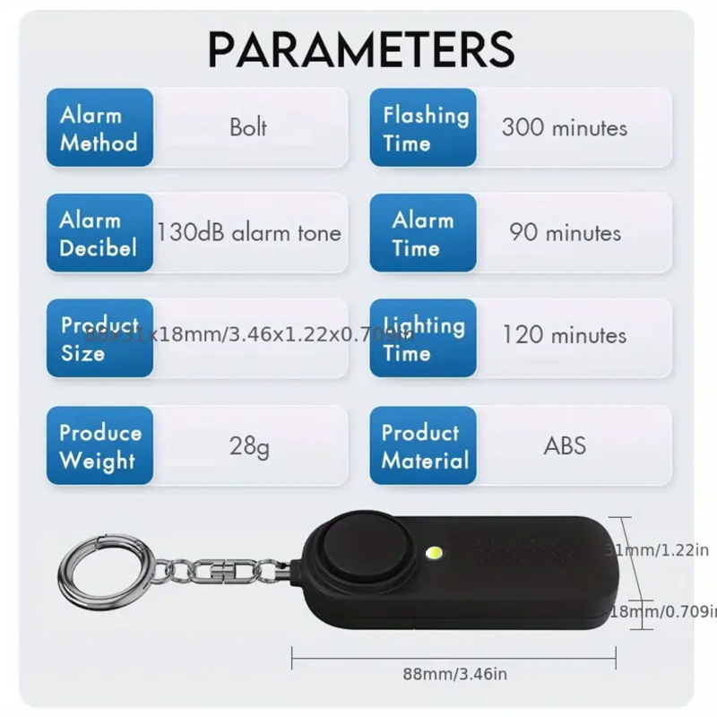 Alarme Personnelle Porte-clés 140DB Police Approuvé Mini Loud