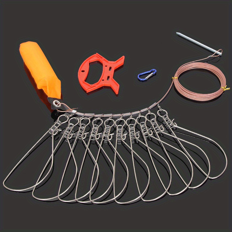 1pc Wire Leader With Swivel And Three Barbed Hooks, Outdoor Fishing  Accessories, Wire Leader Hook Rig