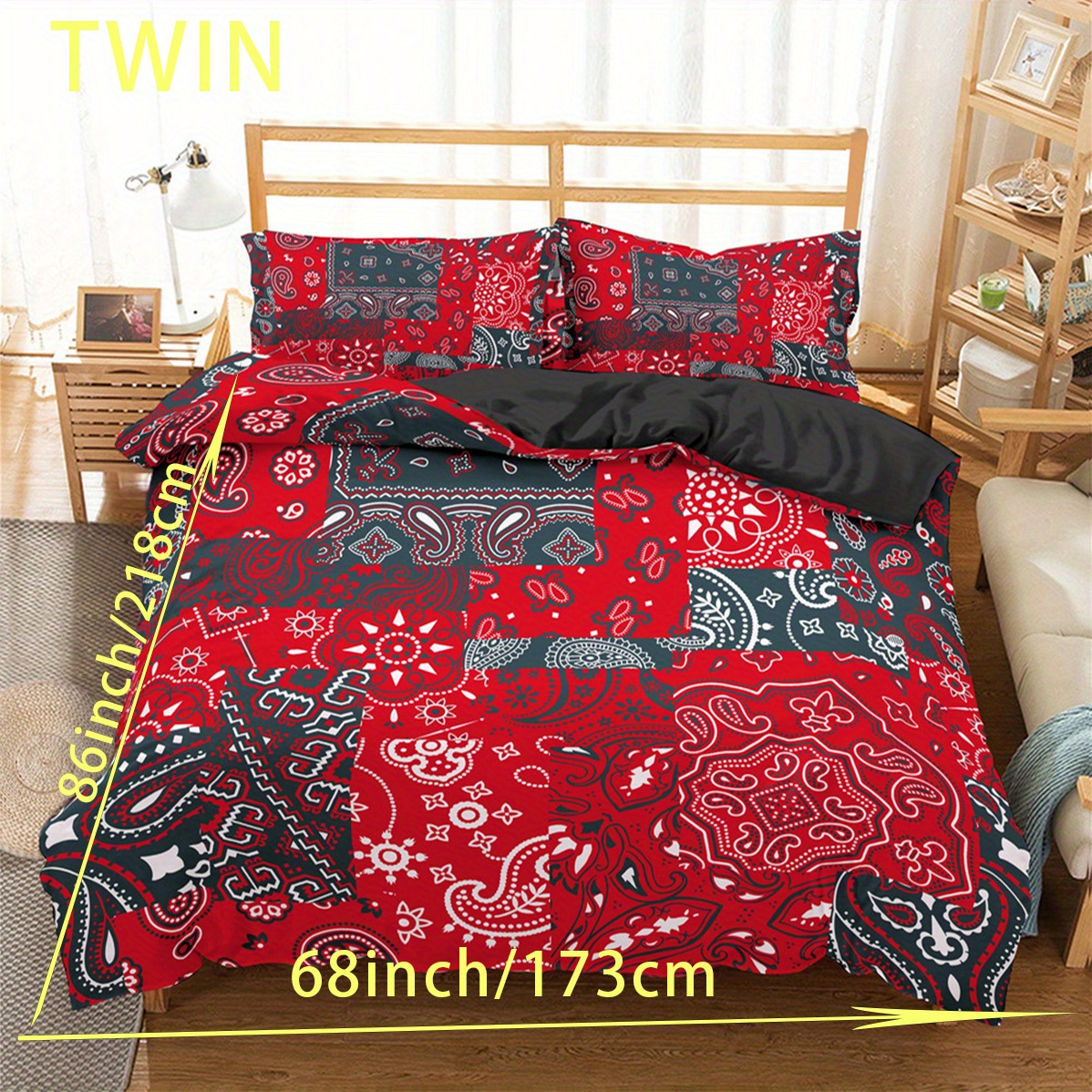 Duvet Cover with zipper Twin Queen King Soft Breathable Bed Sheet  Pillowcases