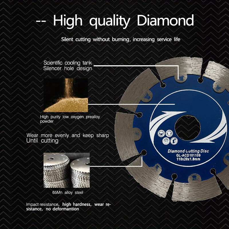 110mm 石工用ダイヤモンド丸鋸刃、アーバー、15mm コードレスソー