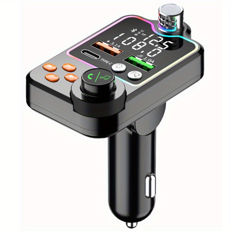 JaJaBor FM Transmitter Modulator Audio Music Receiver Car MP3 Player Type C  Dual USB Car Charger Wireless 5.0 Handsfree Car Kit