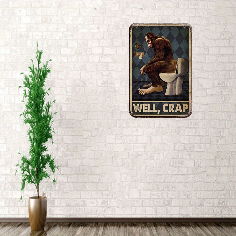 Retro Tin Sign Restroom Well Crap Vintage Wall Decor Retro - Temu