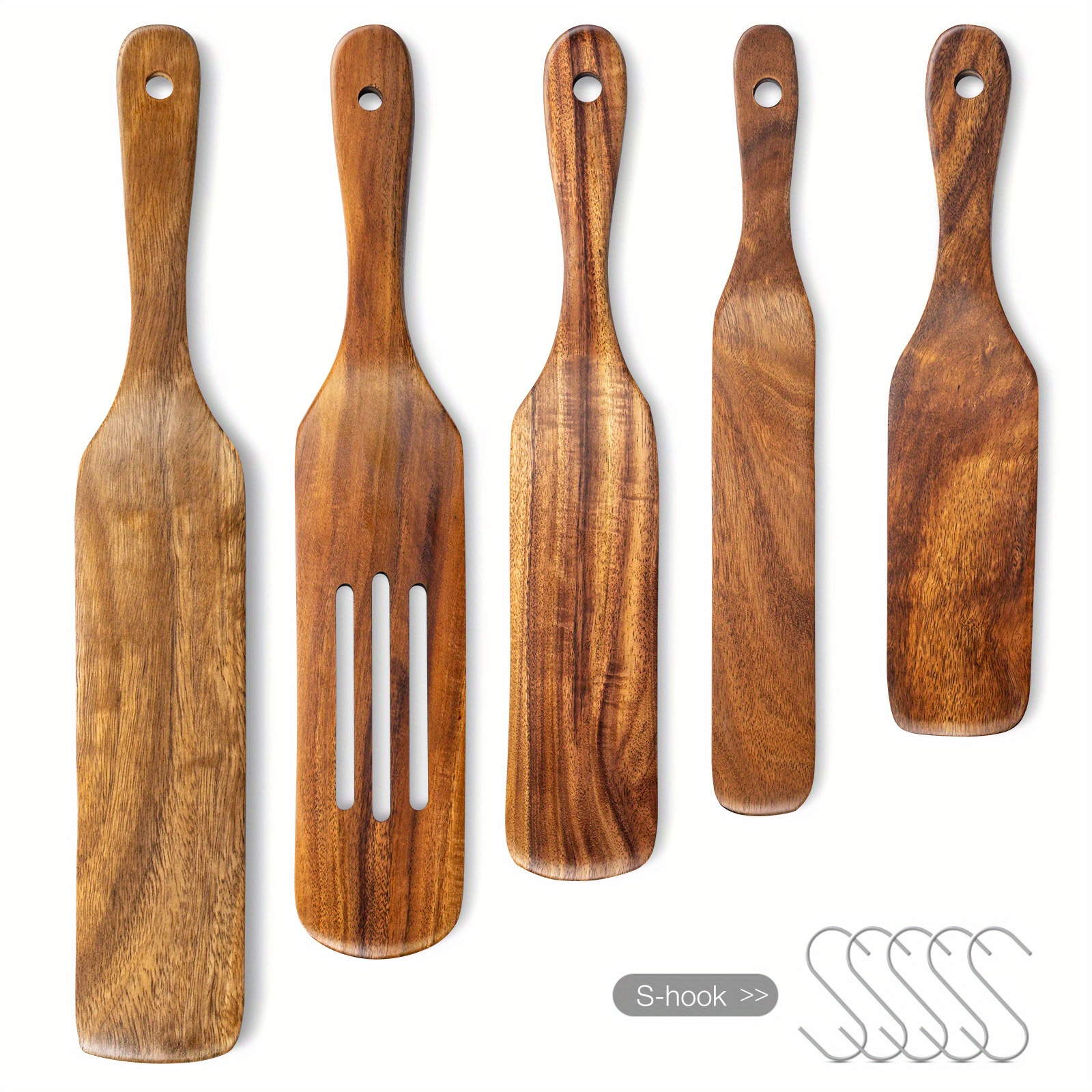  Wooden Spurtle Set, Teak Spurtles Kitchen Tools – Wooden  Spatula for Cooking, Wood Utensils Set of 5 – Non Stick Cookware for  Serving, Stirring, Mixing, Scraping, Scooping : Home & Kitchen