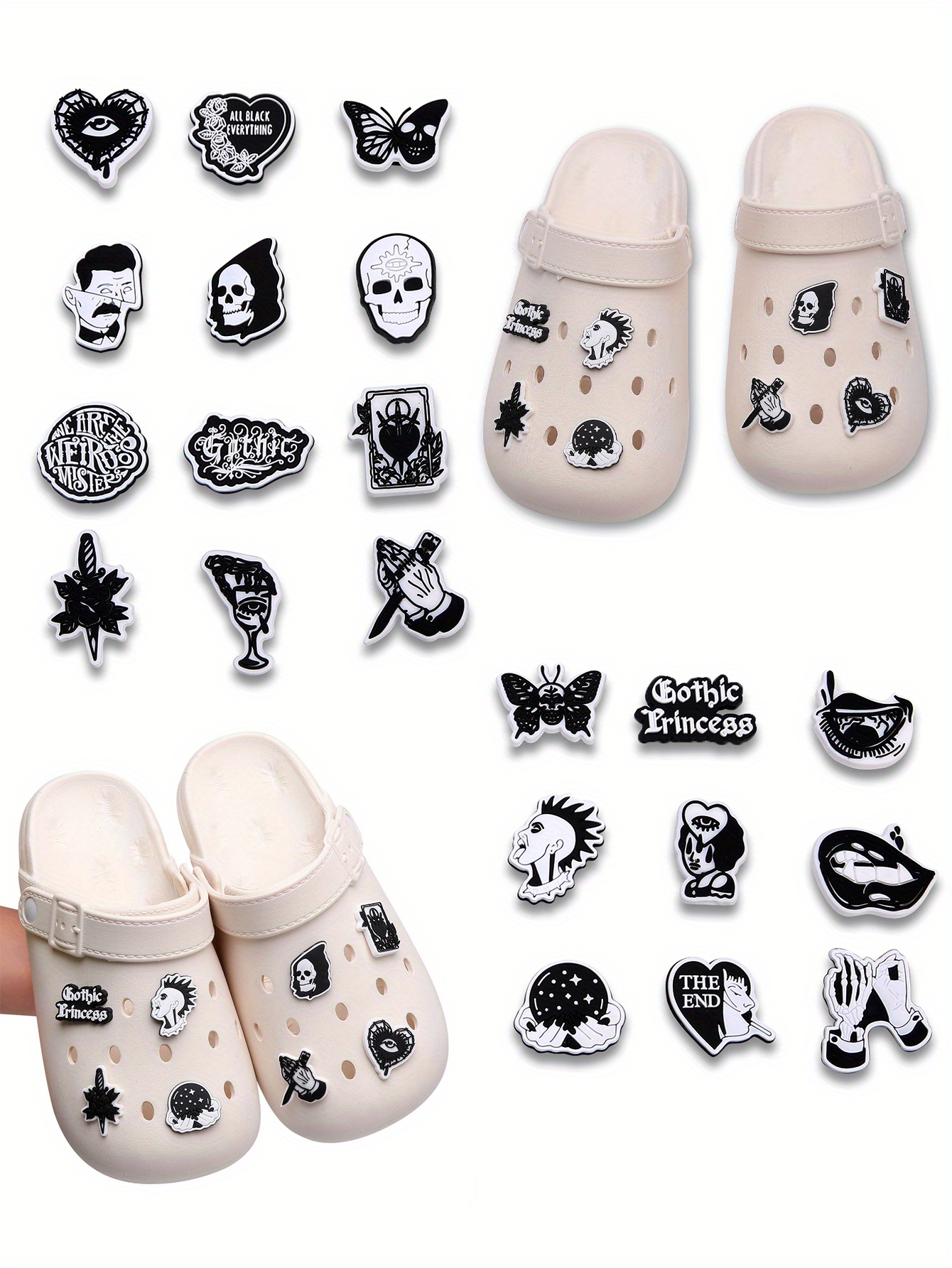 Creepy Goth For Charms Accessories Pvc Panda Animal - Temu Australia