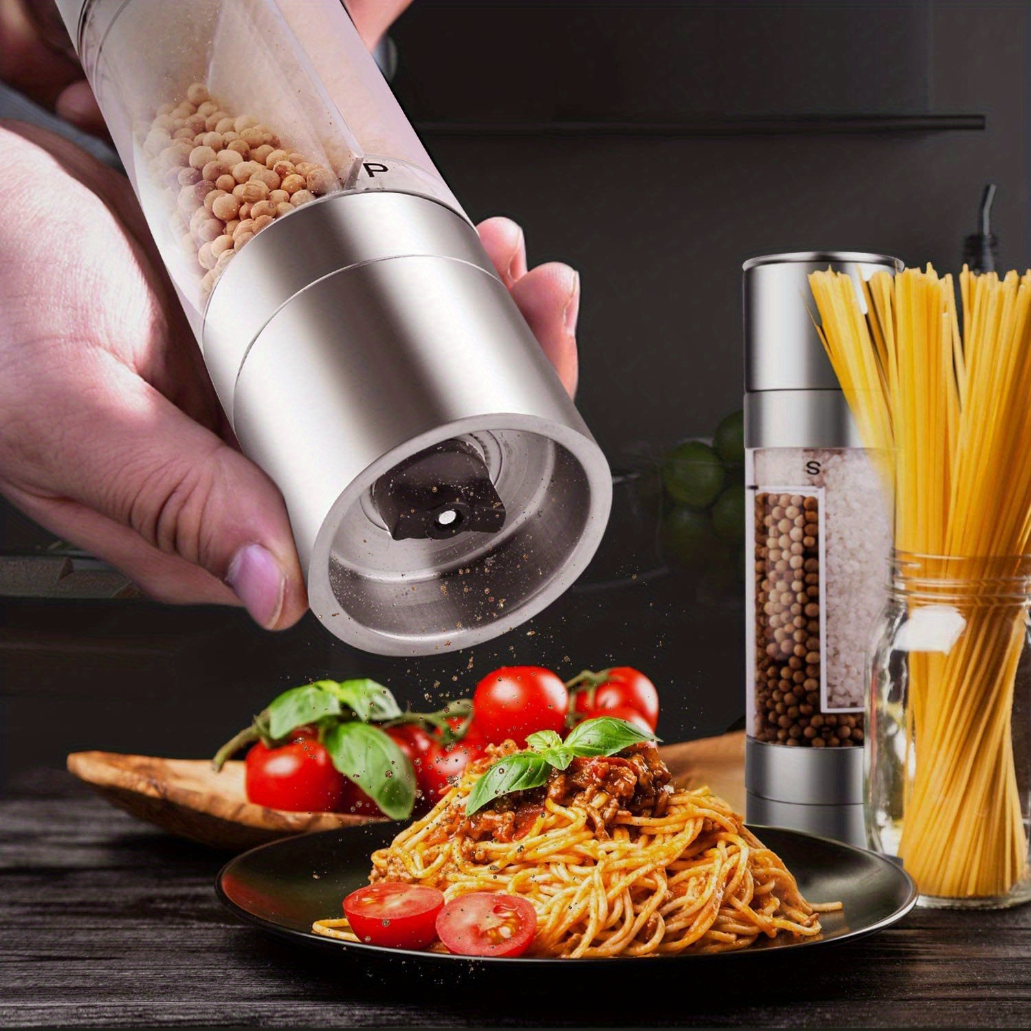 Salt Pepper Grinder 1 Manual Stainless Steel Salt Mill Spice Temu