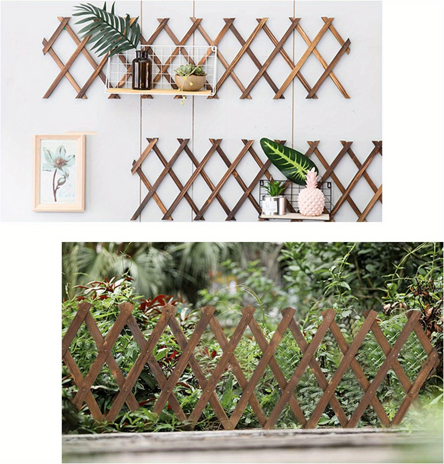 Wooden Lattice Wall Planter Garden Fence Extra Thick - Temu