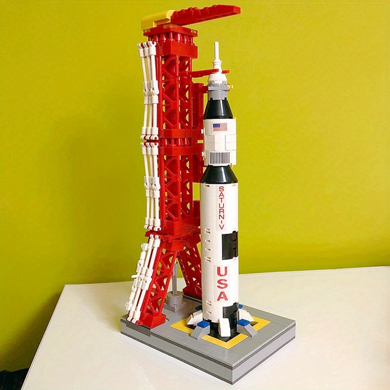 Launch Tower Brick Model Creative Carrier Rocket Technical - Temu