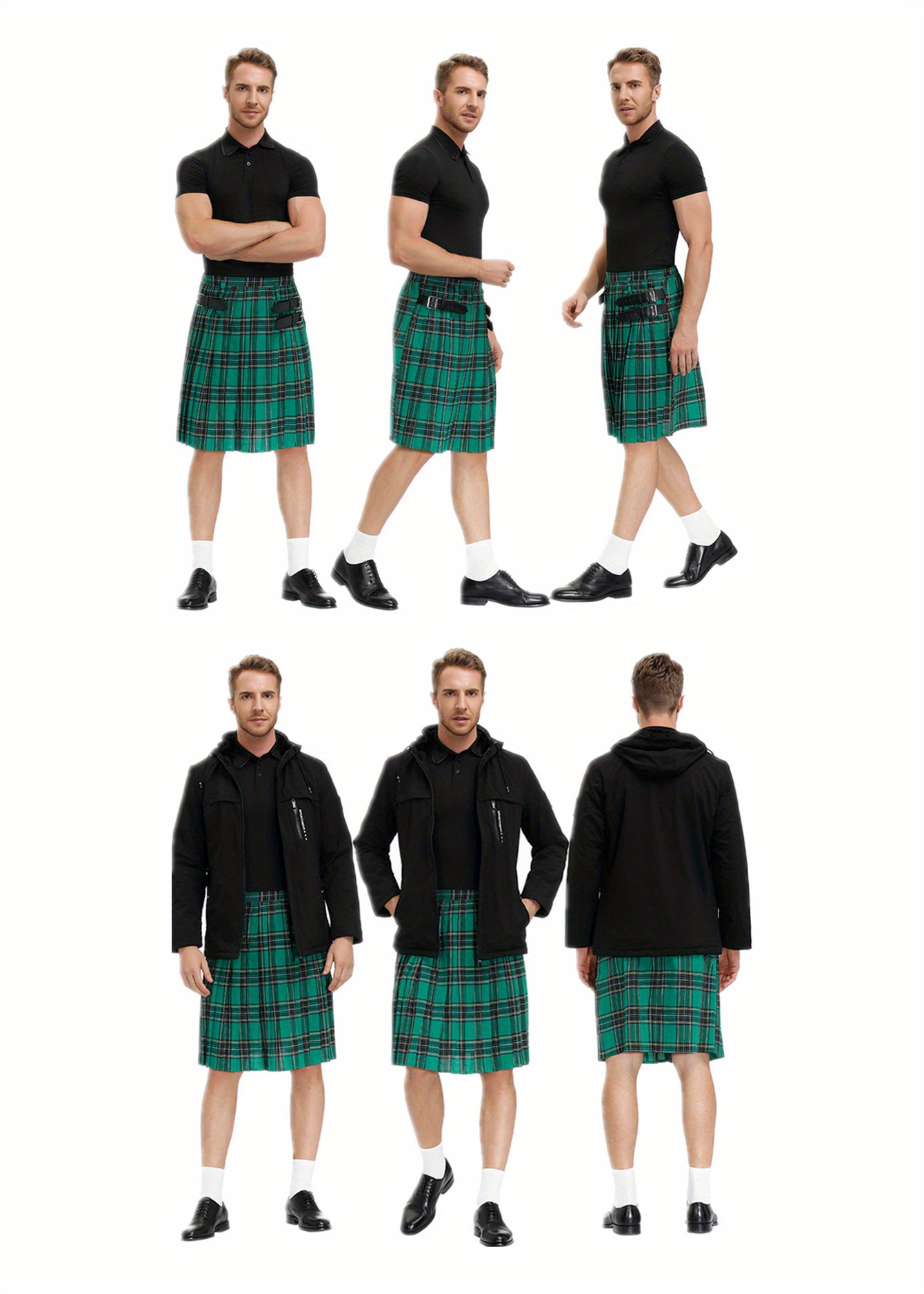 Hombres Plaid Pleated Kilt Escocés Holiday Short Kilt Traje - Temu Spain