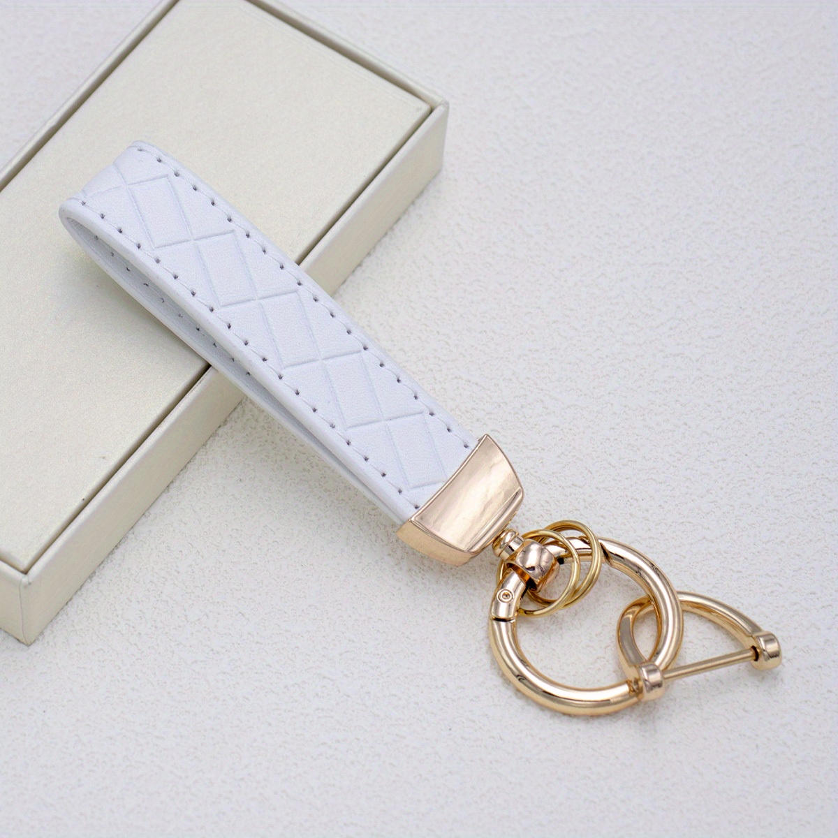 Louis Vuitton Inspired Key Chain- White