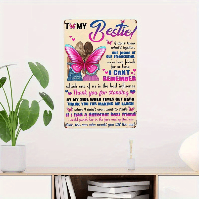 1pc Metal Aluminum Sign Inspirational Quotes Wall Decals To My Sister