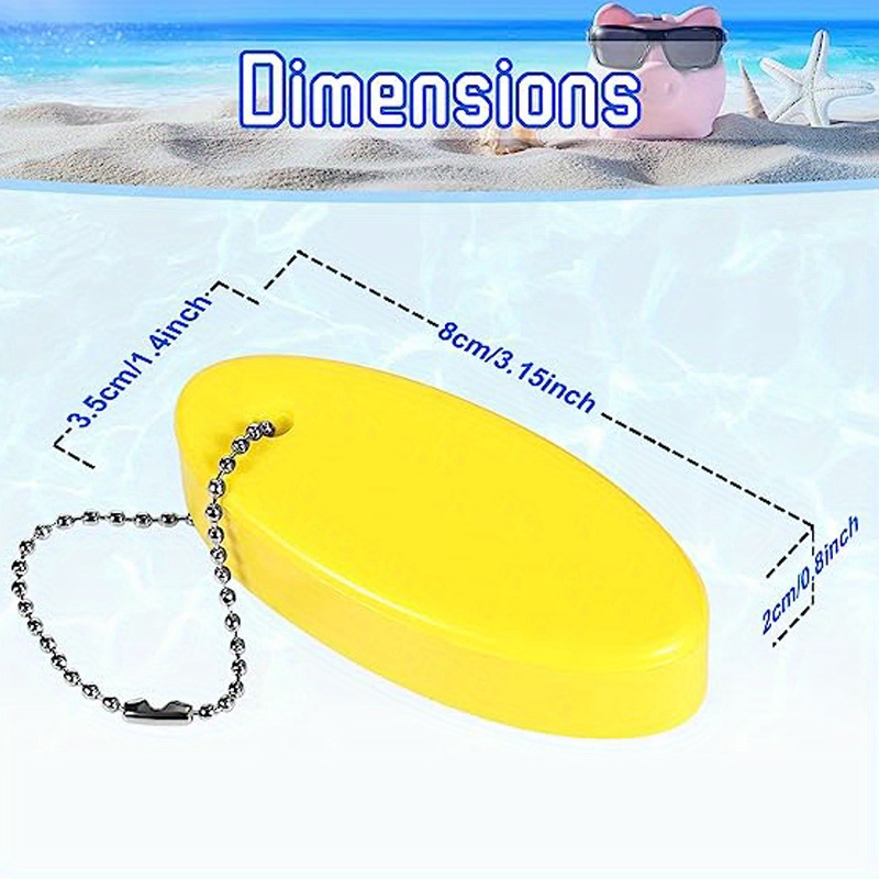 1pc Floating Key Ring, Portable Float Keychain, Plastic Anti-lost Lightweight Swimming Drifting Beach Accessories,Temu
