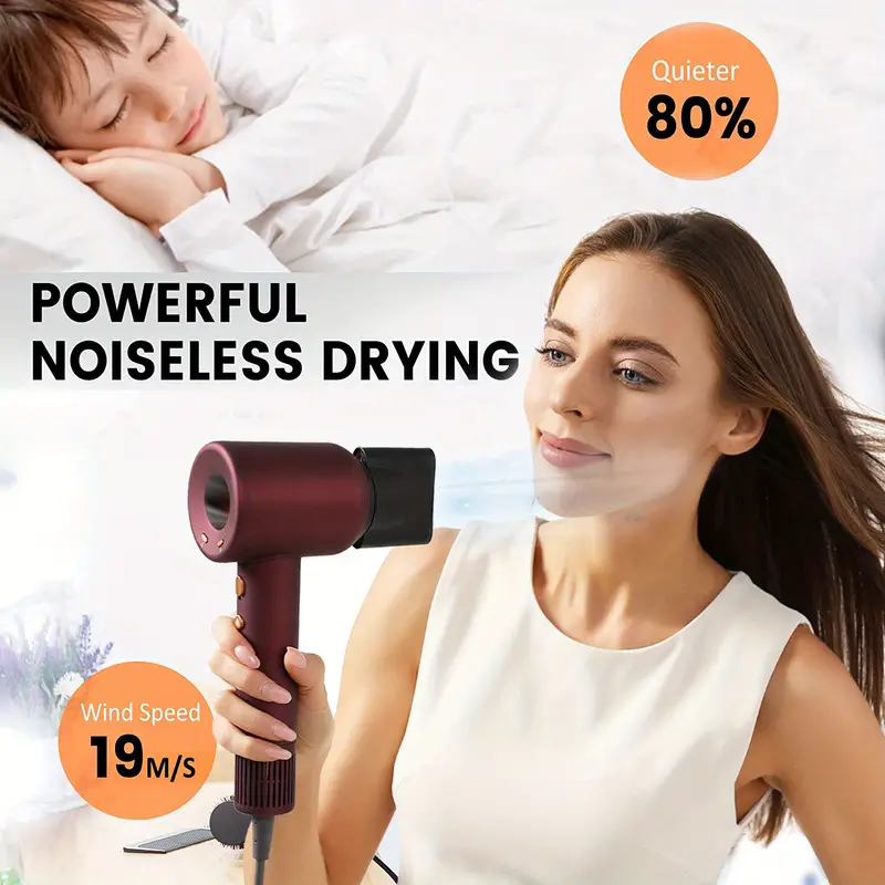 leafless high speed hair dryer negative ion hair dryer hair styling tool professional quick dry powerful hair dryer constant anion electric details 1