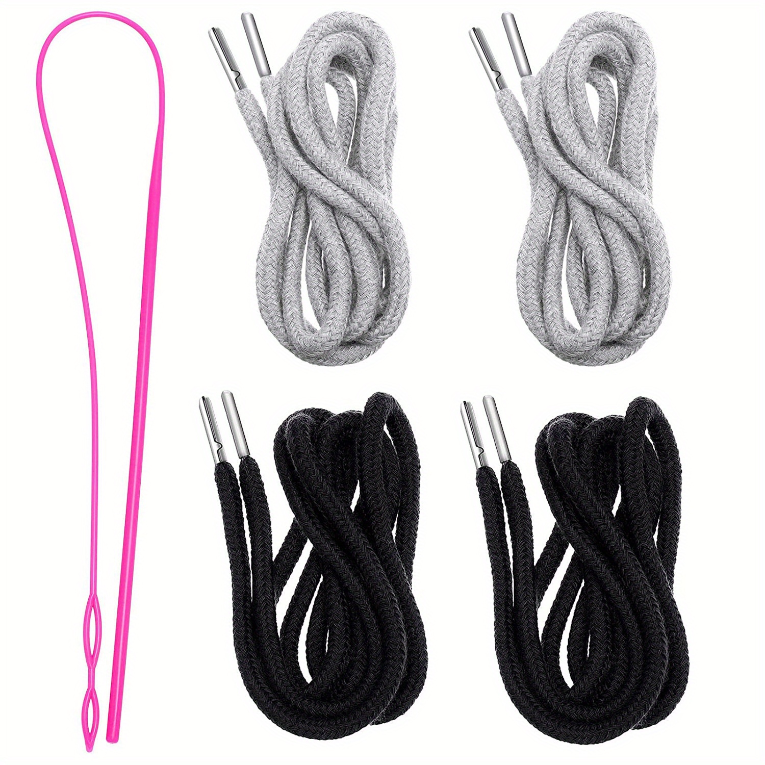 4 Pcs 52 Inch Replacement Drawstring Cords Universal Drawstring Replacement  Clothing Drawstring for Sweatpants Shorts Hoodies 