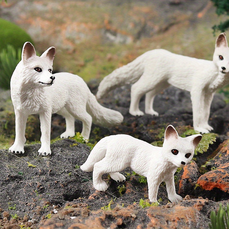 Fox Toy Figure Set Realistic Arctic Red Foxes For Cake - Temu