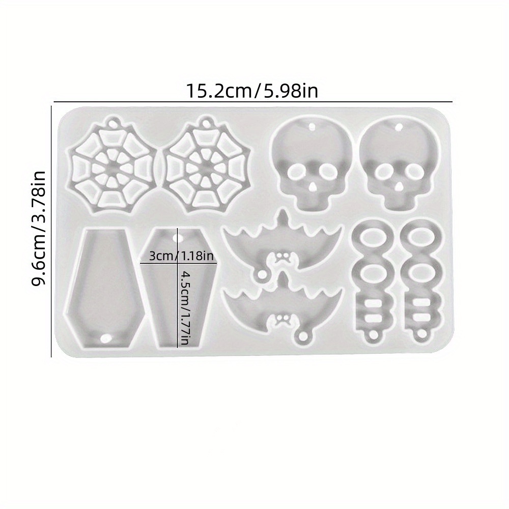 2 Styles Halloween Earring Resin Molds With Hole Halloween - Temu