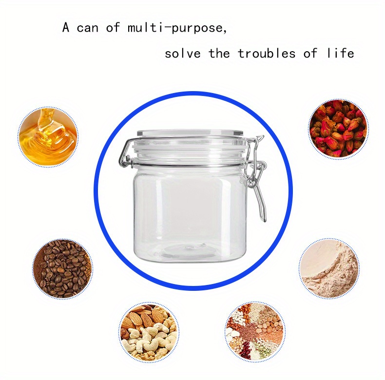 Square Transparent Snap-lock Food Storage Canister, Candy Jars With  Lids,sealed Container, Pet Material, 93 Teeth,moisture-proof Transparent  Sealed Fresh-keeping Box, For Cereal, Rice, Pasta, Tea, Nuts And Coffee  Beans, Kitchen Supplies - Temu