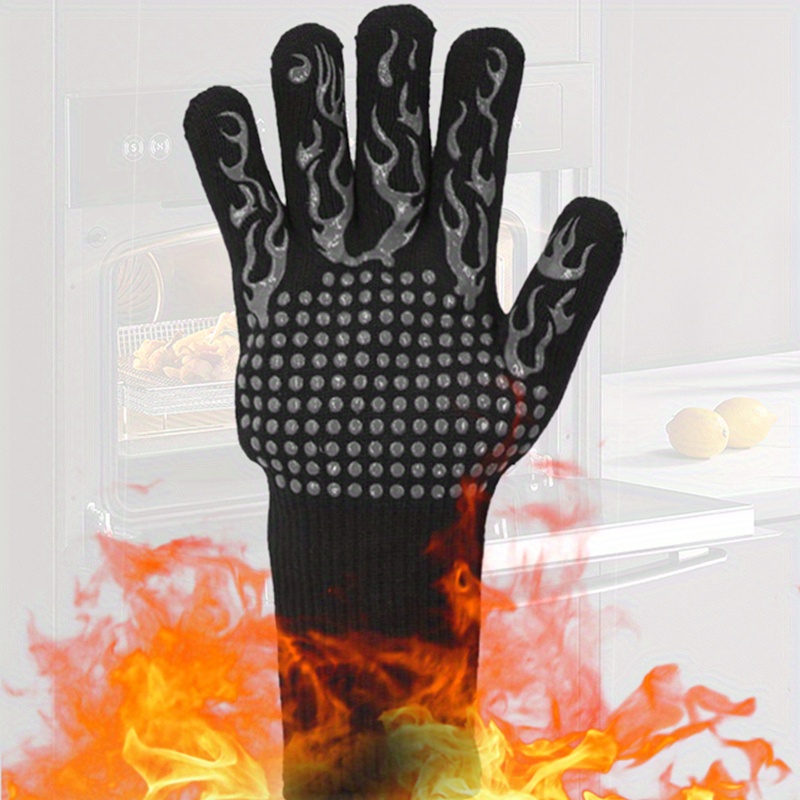 Guantes para barbacoa: resistentes al calor hasta 500 °C, guantes de cocina  ignífugos de silicona