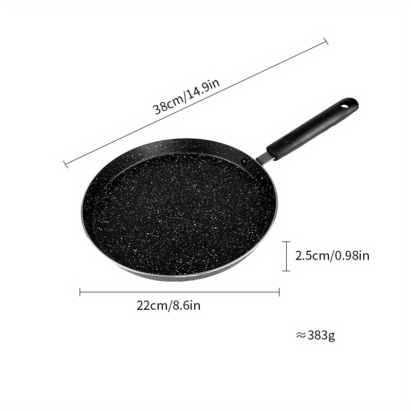 Zalnuuk Crepe Pan, 11 Inch Nonstick Dosa Tawa with Spreader, for All Stove,  Tortilla Pan with Detachable Handle, Cream White