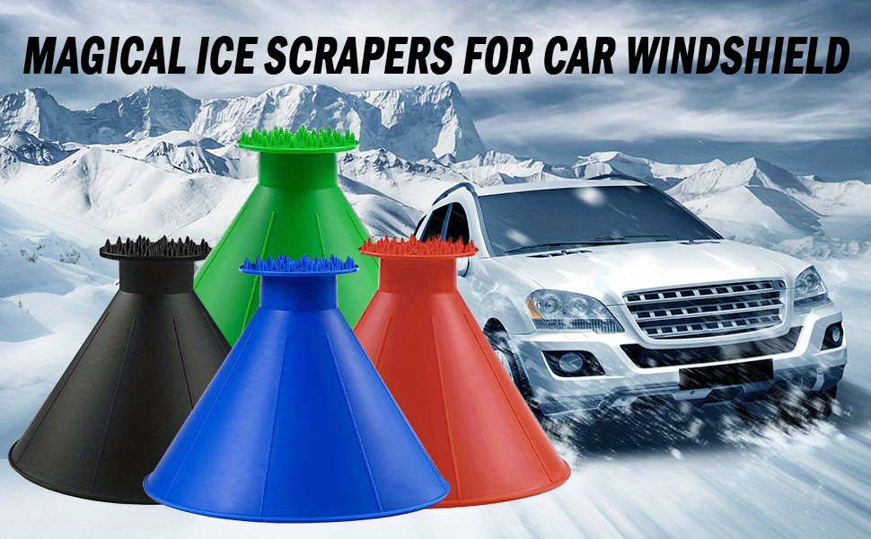 Magical Car Windshield Ice Snow Remover Scraper Tool Cone Shaped Round  Funnel US