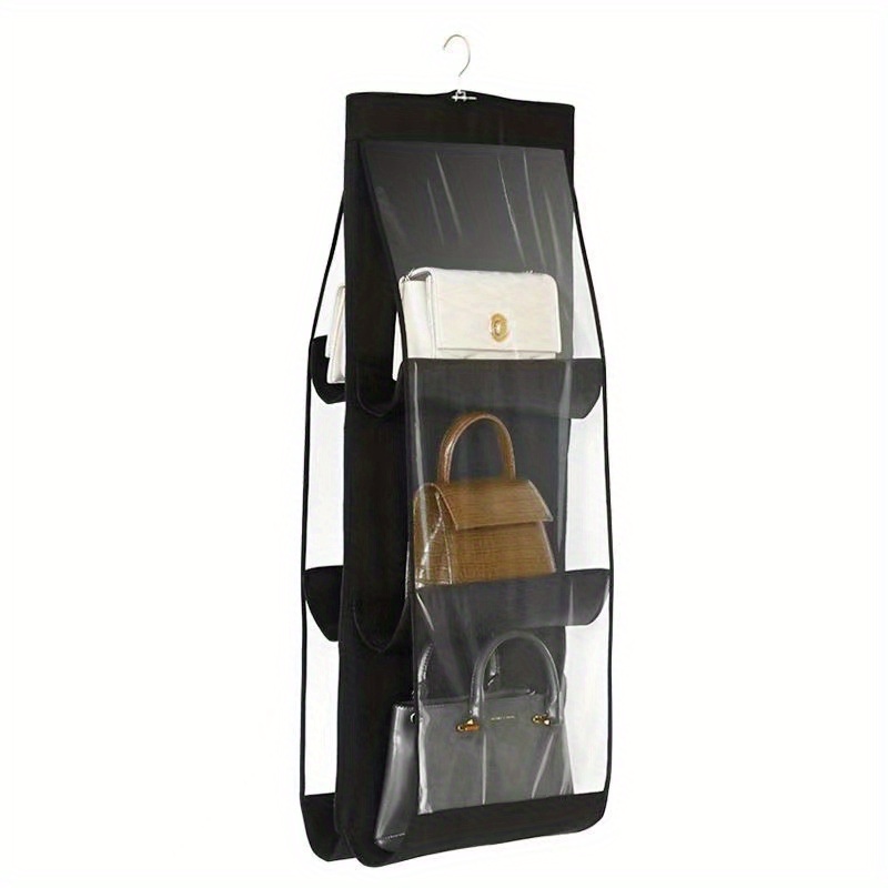 1pc Black Hanging Purse Storage Bag, Minimalist Hanging Purse Handbag  Organizer For Home