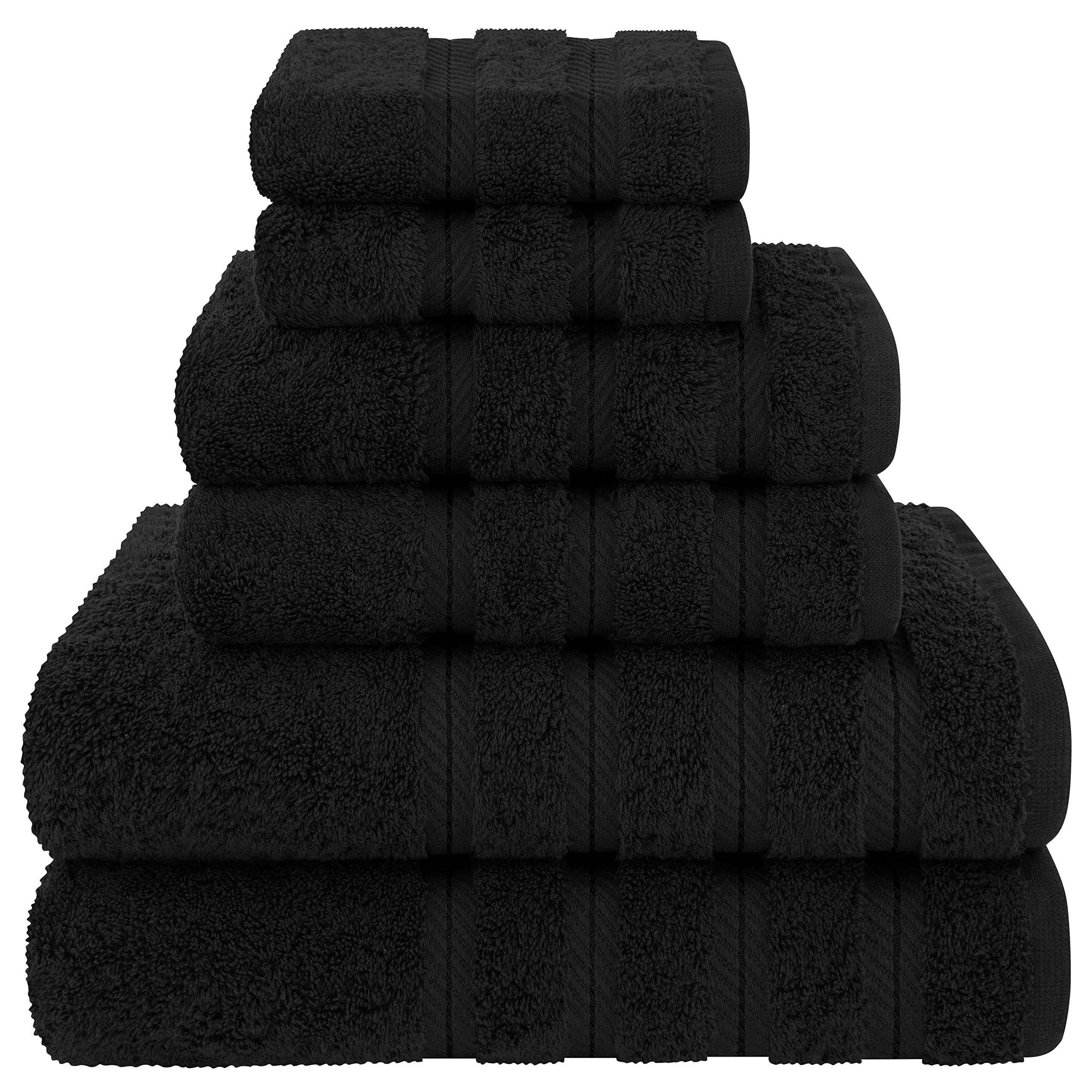 Juego de 24 toallas negras a prueba de blanqueador, 100% algodón, 16 x 27  pulgadas, seguras para el color, resistentes a las manchas, toallas de