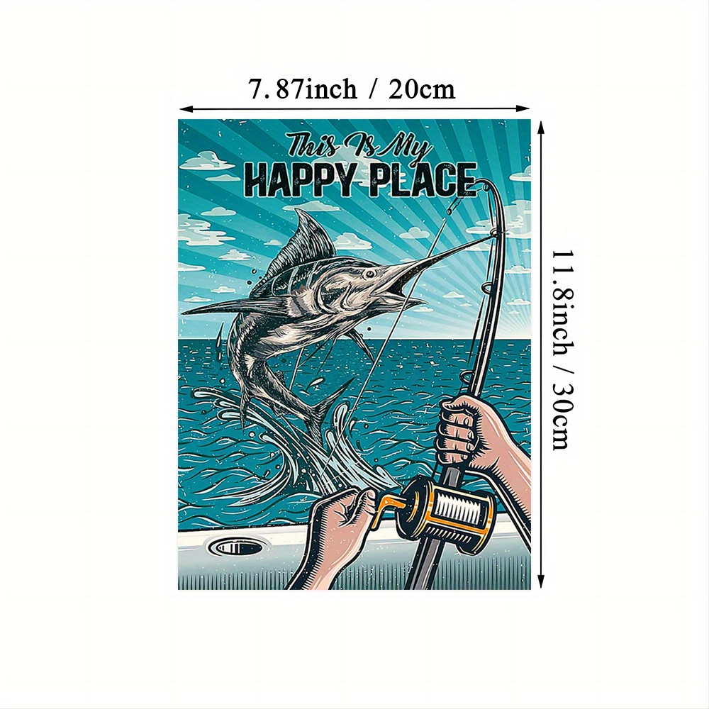 1pc Vintage Fishing Poster For Beach House Decor Playa Flamingo