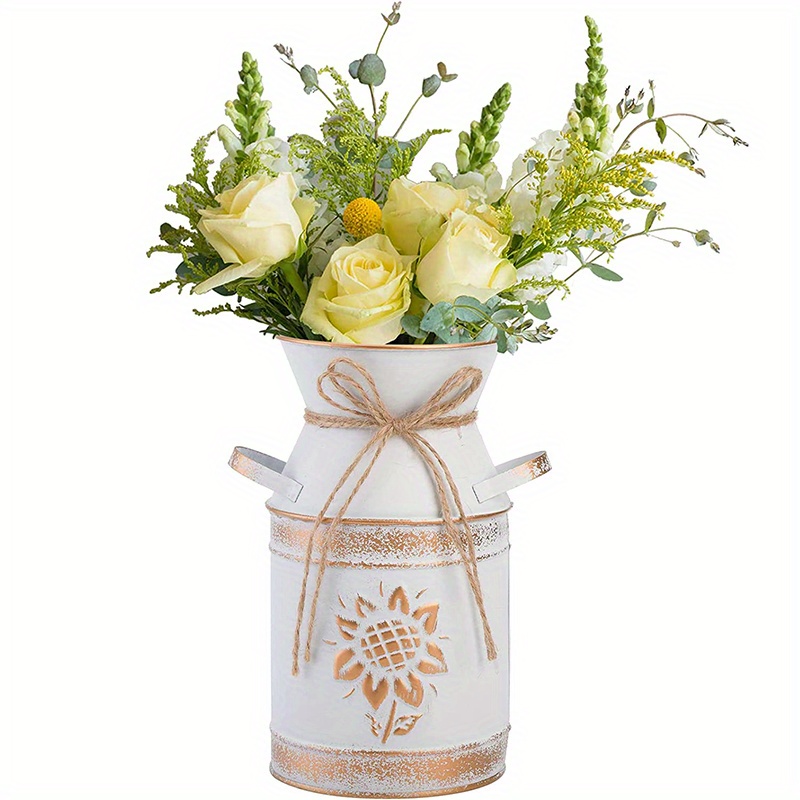 French White Vintage Vase Handle Shabby Chic Farmhouse Decor Temu