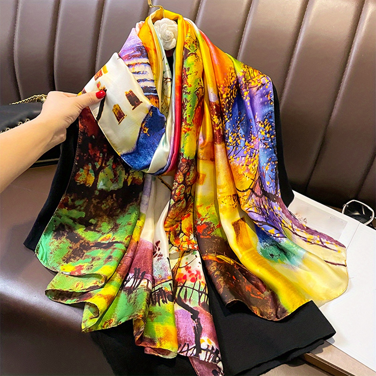 Classic Scarf Woven Scarf Shawl Cold Weather Scarves Wraps For Women  Elegant Art Print Winter Warm Scarves - Jewelry & Accessories - Temu France