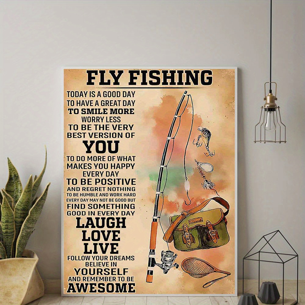 Canvas Painting Types Of Fly Lures Poster Fly Fishing Poster - Temu