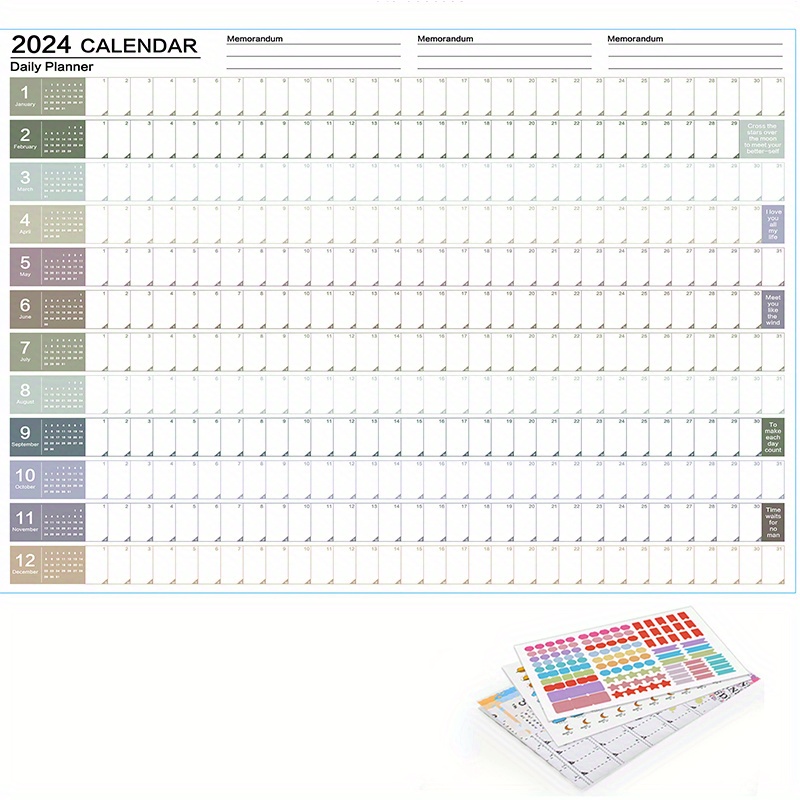 Calendario 2024 planner planning caselle giornaliero muro