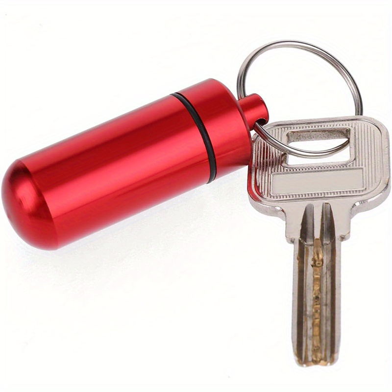 Keychain Pill Holder Mini Stainless Steel Pill Bottle Edc - Temu