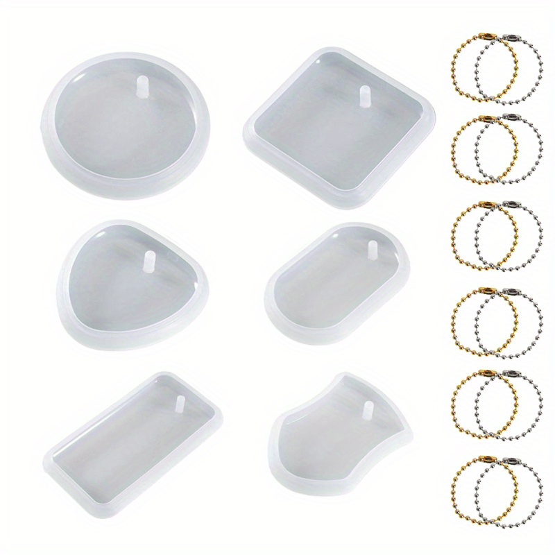 Diy Epoxy Resin Mold Listing Tag Square Round Oval Heart - Temu