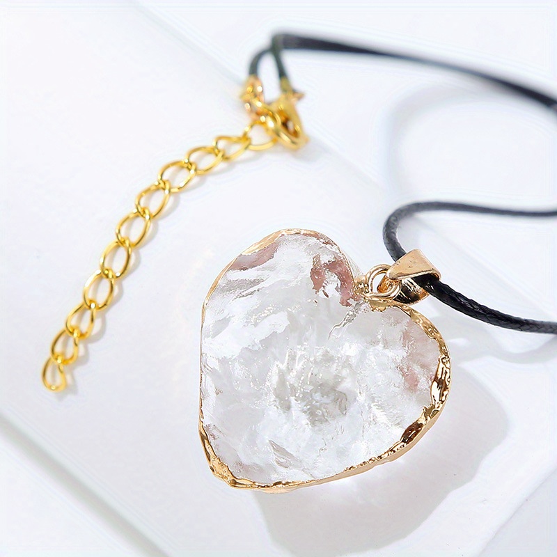 Rainbow Stone Crystal Rock Necklace for Men, Irregular Chakra Gemstone Pendant Jewelry, Jewels, Christmas Valentine's Day Gift,Temu