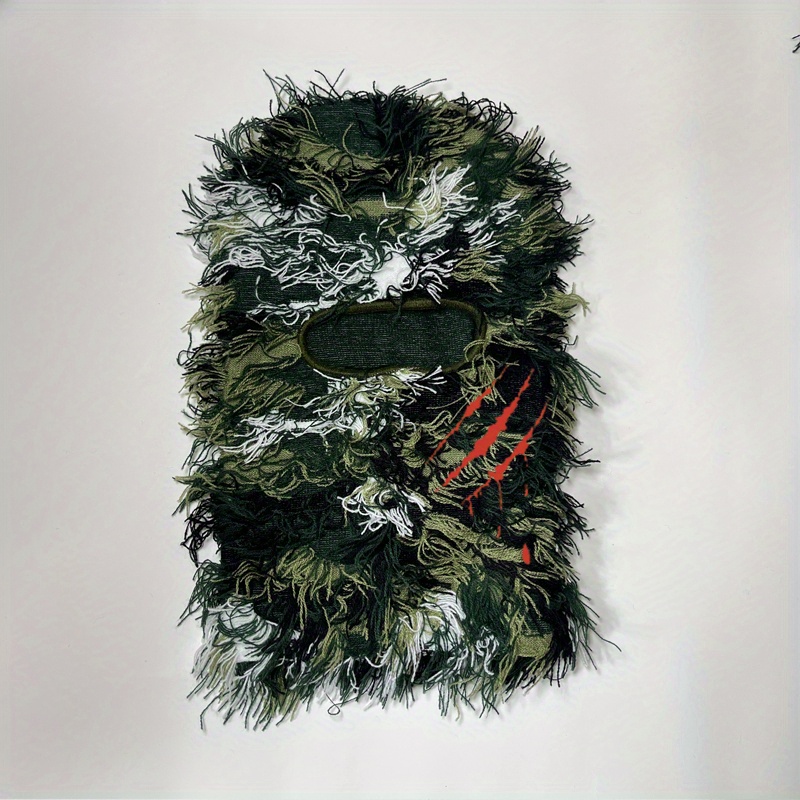 Y2K Embroidered Balaclava Full Ski Mask Knitted Camo Headwear Unisex