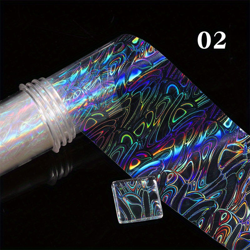 Kitcheniva Holographic Nail Foils DIY Art Transfer Stickers Set of 10