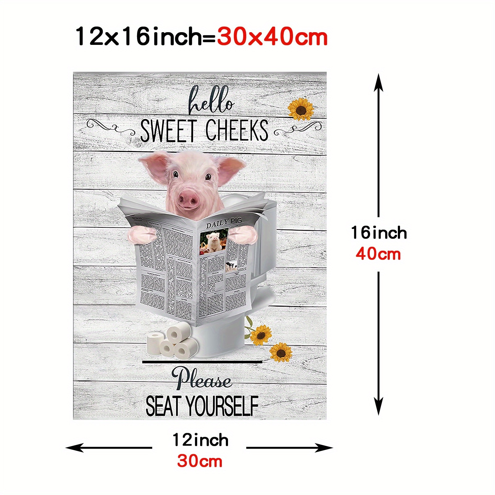 Cute Little Pig And Butterfly Canvas Wall Art For Farmhouse, Office, And Kitchen  Decor Unframed Mural Painting Temu